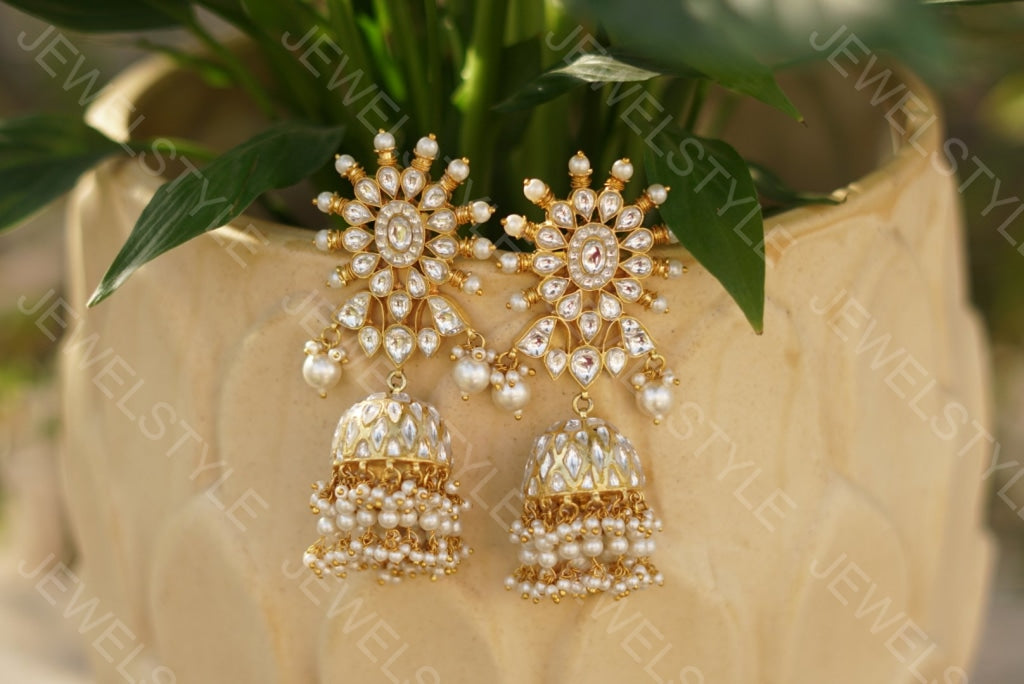 Kundan  Jhumki(Preorder) 1-1021-c - JEWELSTYLE