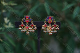 Kundan lotus Earrings  (1-1518)(PREORDER)