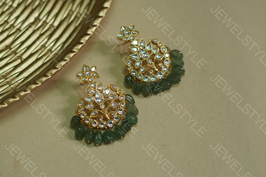 Kundan earrings (1-1172)(PREORDER) - JEWELSTYLE