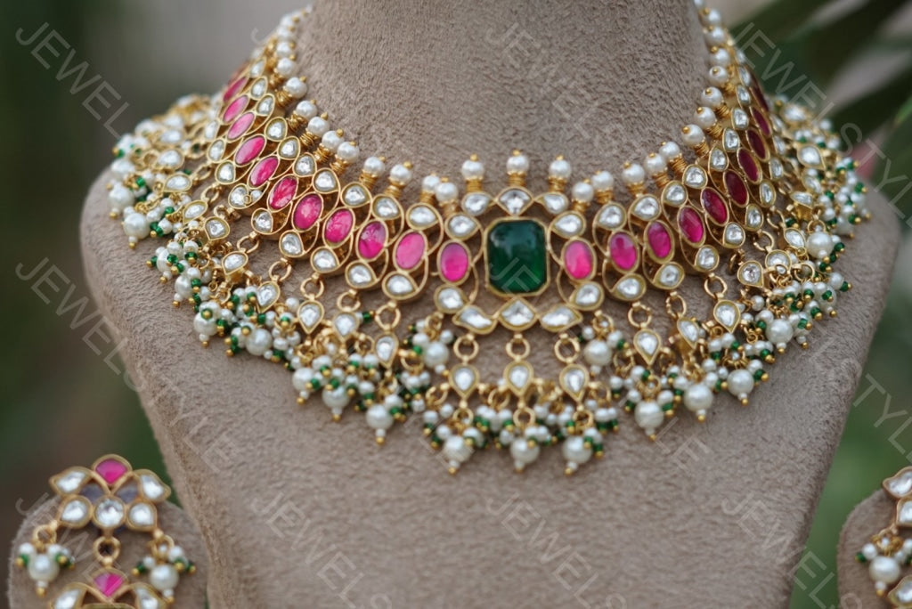 Kundan Choker set(4-1245)(PREORDER) - JEWELSTYLE