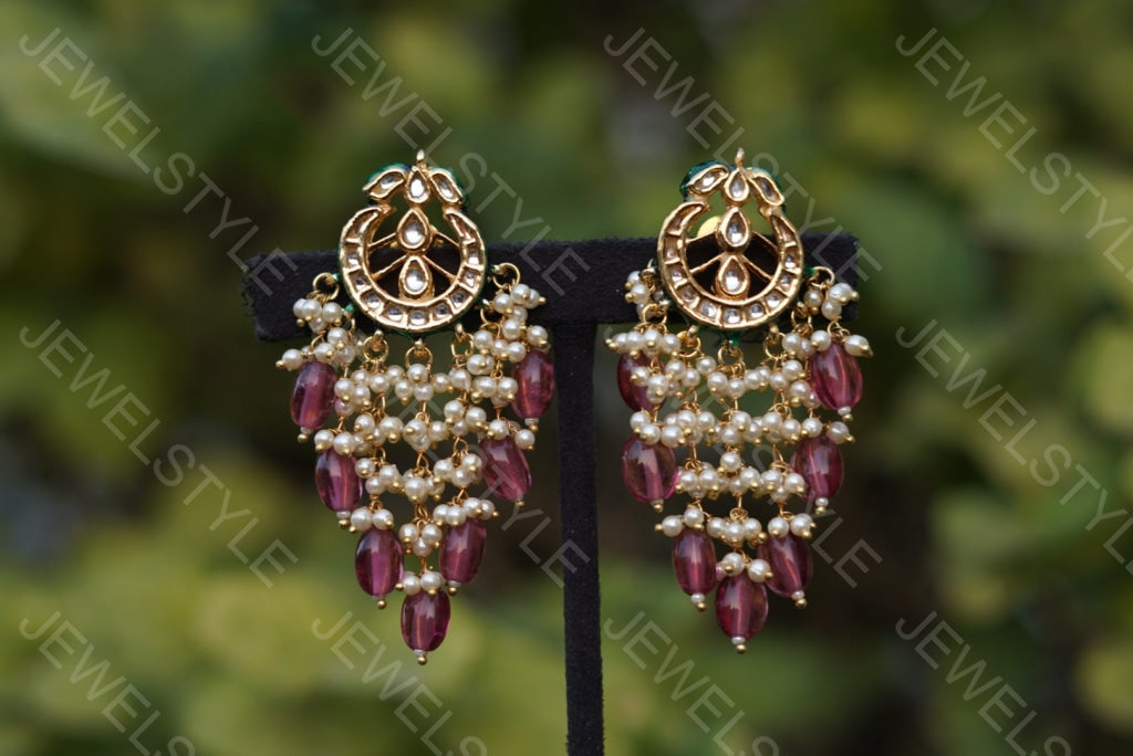 Kundan Earrings  (1-1513) - JEWELSTYLE
