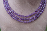 3 line Amethyst beads necklace  (4-4550)