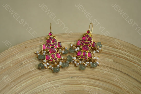 Kundan Fish Earrings (1-1648)(PREORDER)