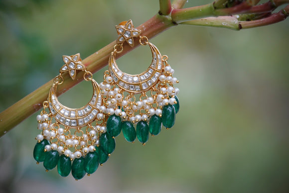 Kundan chandbali earrings (1-2747)(R)