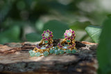 small kundan earrings chandbali(1-2754)(K)