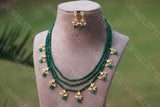 Green beads necklace set (4-4715)(N)