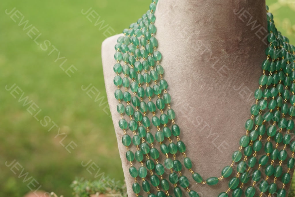 Green beads necklace(Preorder) 4-1060 - JEWELSTYLE