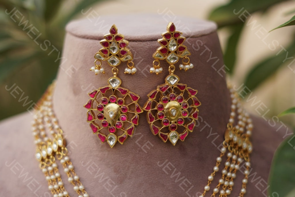 Kundan Long necklace set(PREORDER) - JEWELSTYLE
