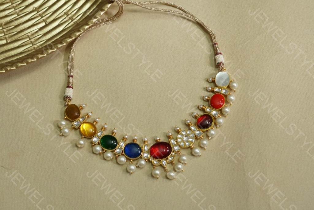 Navratan Kundan Necklace(4-2467)(PREORDER)