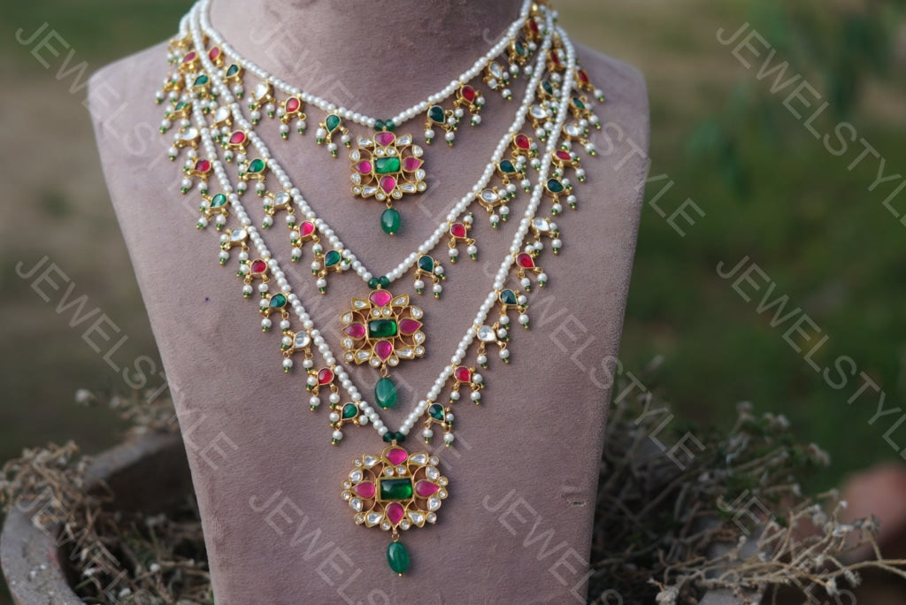 3 line Ranihaar Necklace(4-3260)(R)(PREORDER) - JEWELSTYLE
