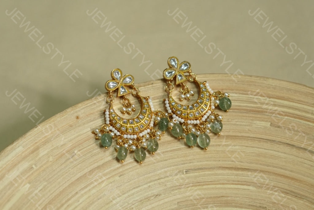 Small Kundan chandbali (1-1567) (PREORDER)