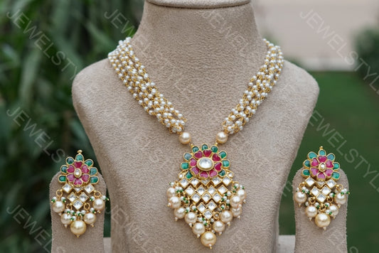 Pendant necklace set (4-946)(R) - JEWELSTYLE