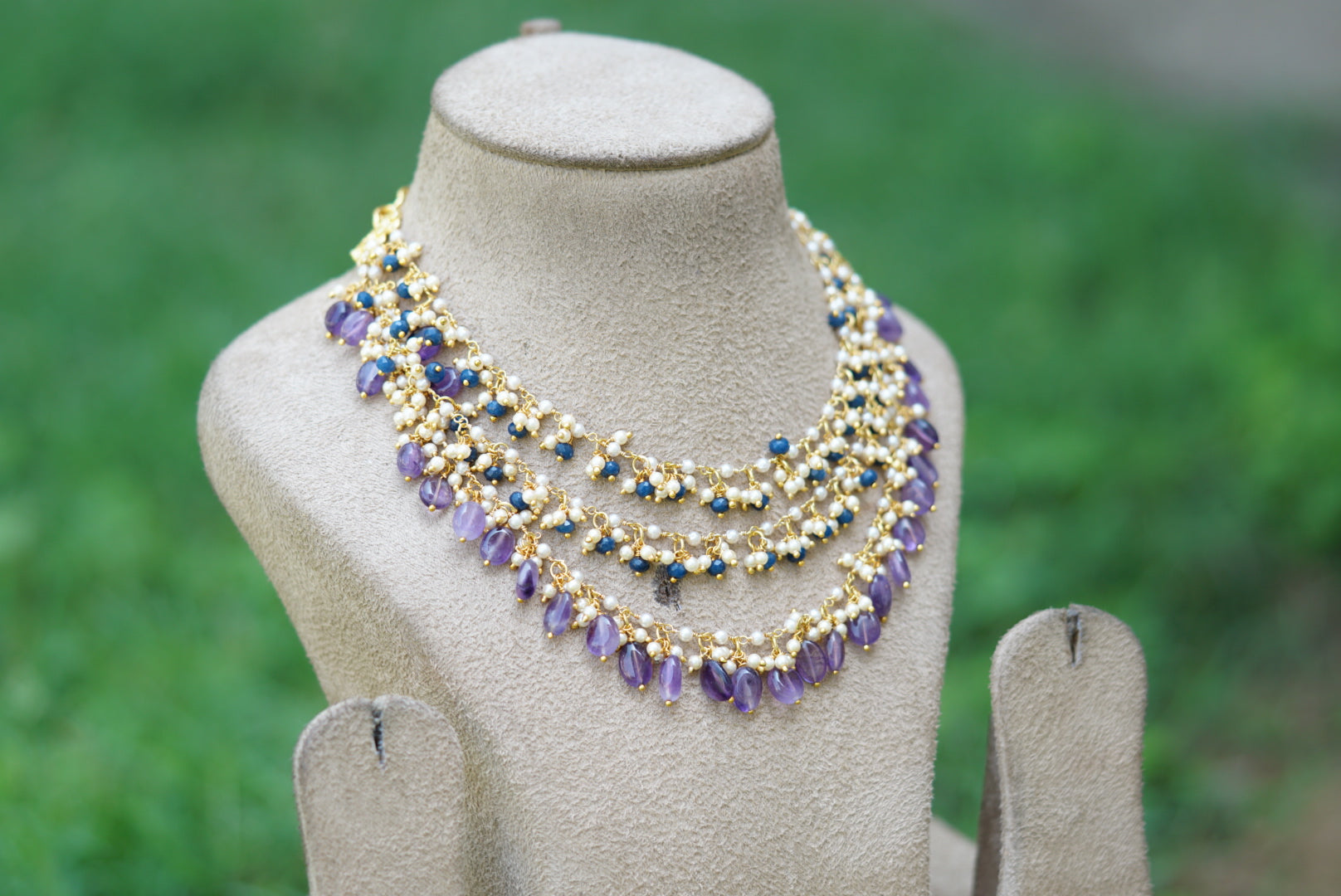 Amethyst beads necklace (4-5300)(N) - JEWELSTYLE