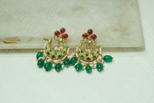 Small Kundan chandbali (1-1551)(PREORDER)