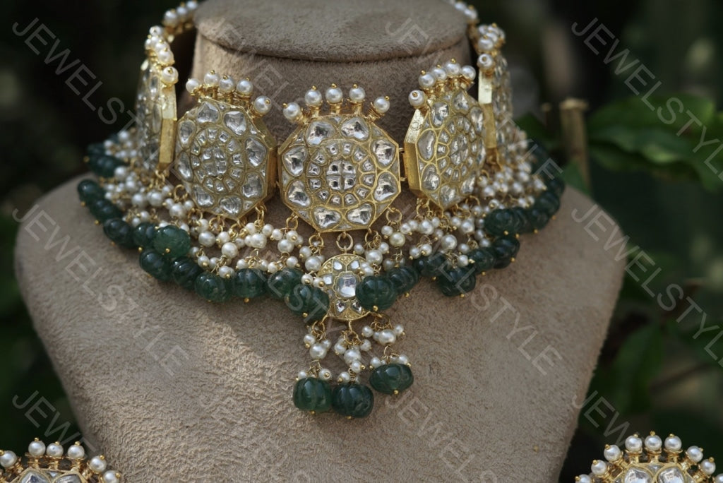 Polki Choker set(Preorder) 4-694 - JEWELSTYLE