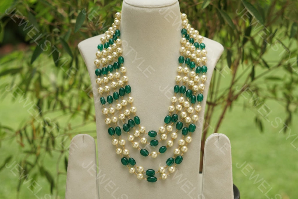 Green beads necklace - JEWELSTYLE