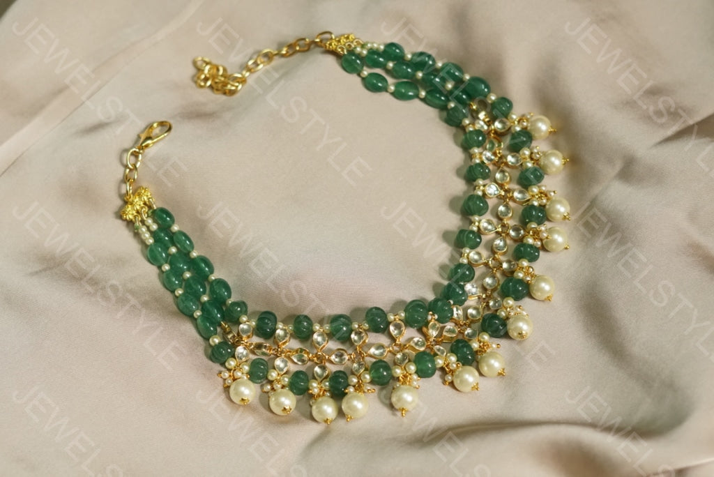 Kundan Beads Necklace (4-3691) - JEWELSTYLE