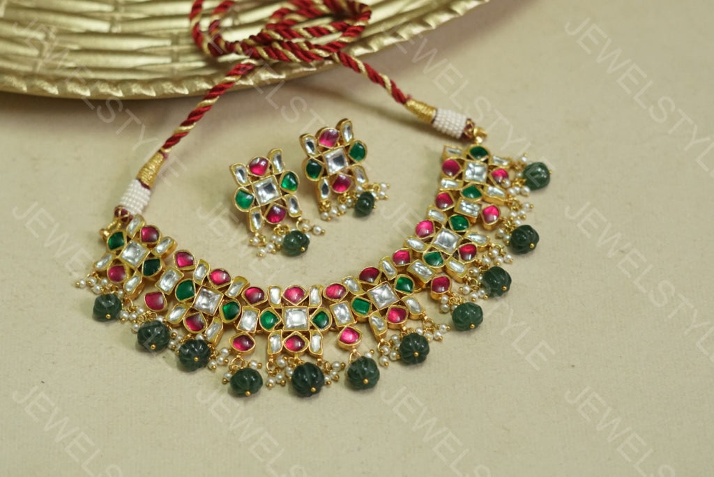 Kundan Choker set (4-3216)(R)(PREORDER)