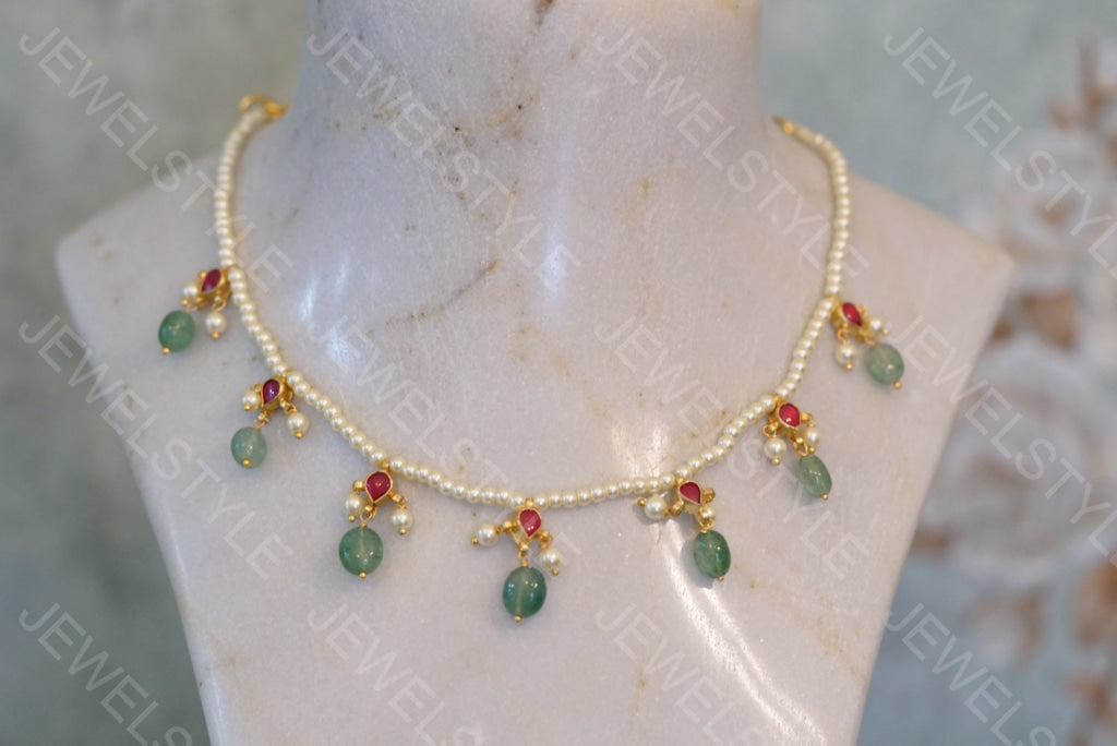 Kundan necklace (4-4207)(N) - JEWELSTYLE