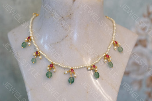 Kundan necklace (4-4207)(N) - JEWELSTYLE