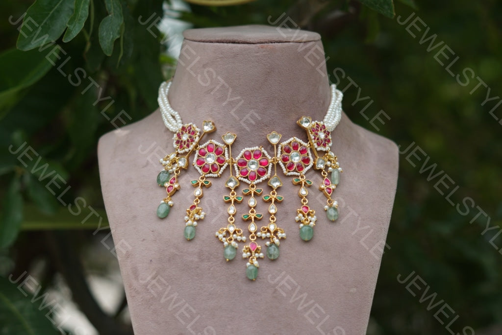 Kundan Necklace  (4-3995)(PREORDER) - JEWELSTYLE