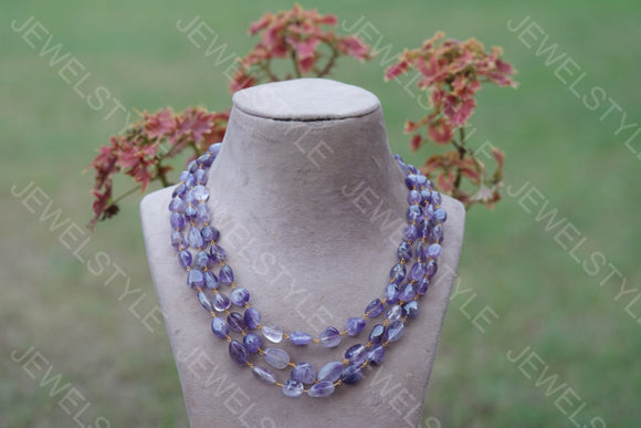 Amethyst  Beads Necklace (4-4946)(F)(OFFER PIECE)