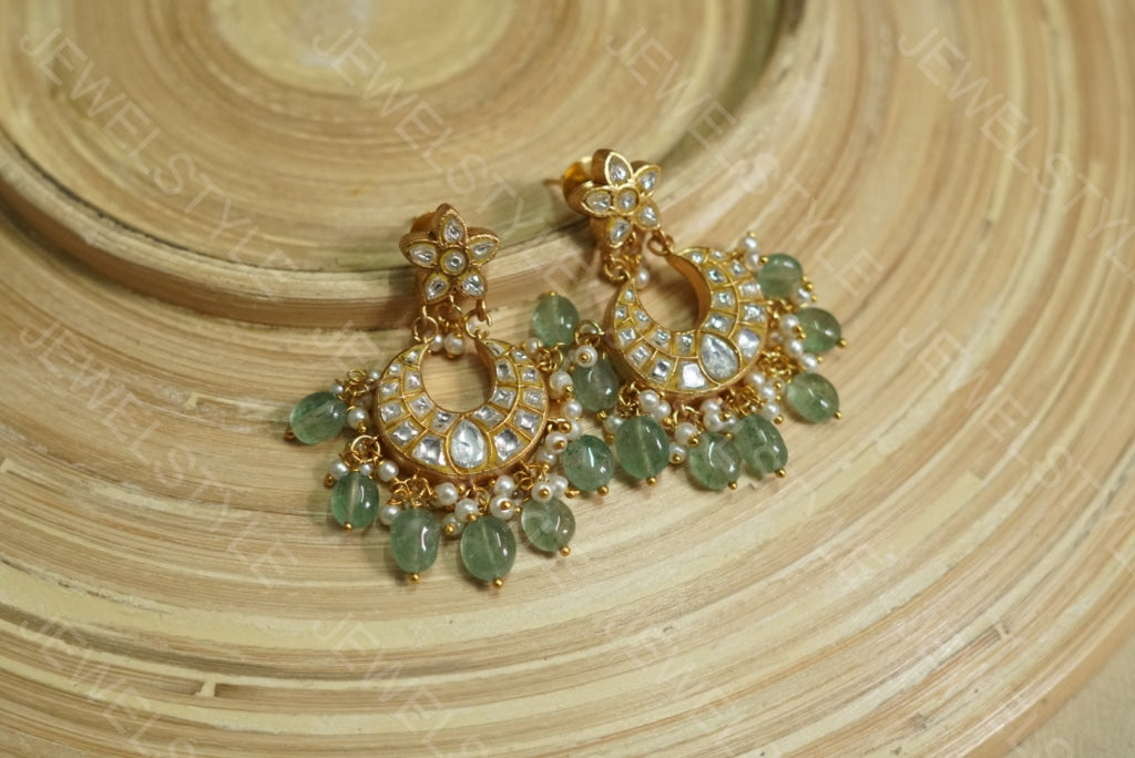 Small Kundan chandbali Earrings(1-1693)(PREORDER)