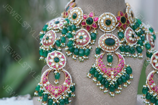 Kundan necklace set (4-3331) (PREORDER)