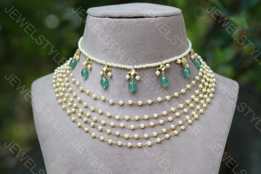 Kundan pearl necklace set (4-4367)(N)(offer piece) - JEWELSTYLE