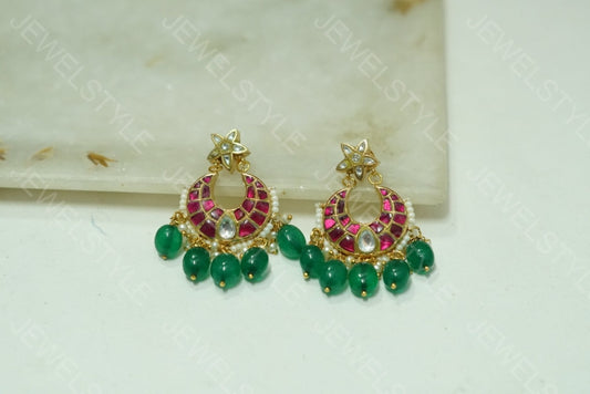 Small Kundan chandbali (1-1555) (PREORDER)