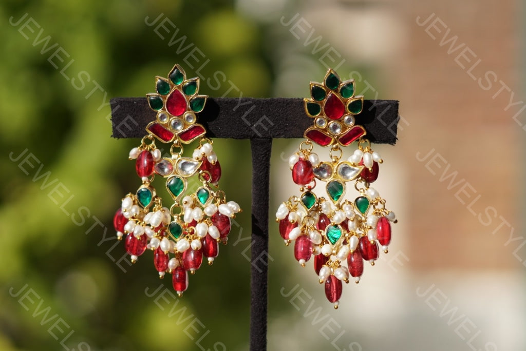 Kundan earrings(Preorder) 1-736 - JEWELSTYLE