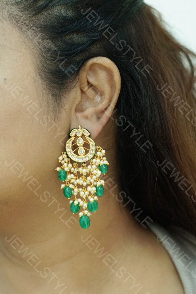 Kundan Earrings  (1-1219) - JEWELSTYLE