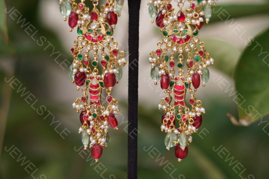 Kundan earrings(PREORDER) 1-946 - JEWELSTYLE