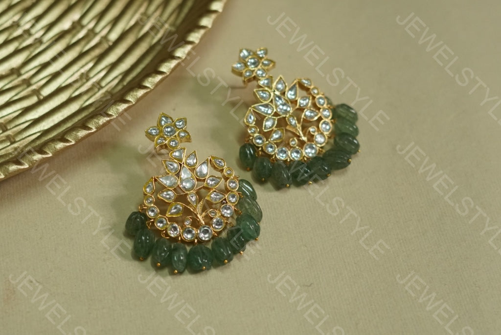 Kundan earrings (1-1172)(PREORDER) - JEWELSTYLE