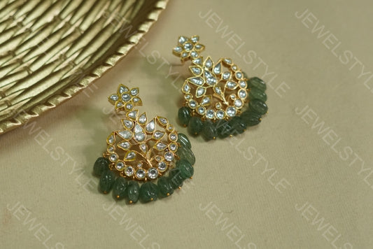Kundan earrings (1-1172)(PREORDER) - JEWELSTYLE