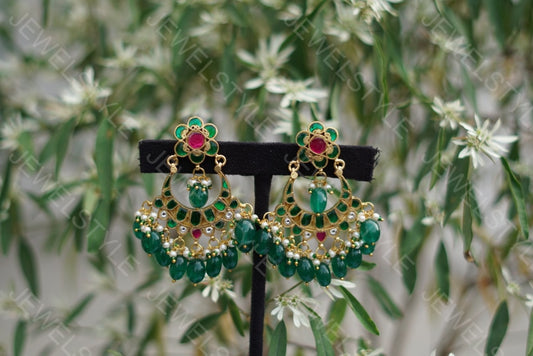 Kundan earrings(PREORDER) 1-1029 - JEWELSTYLE