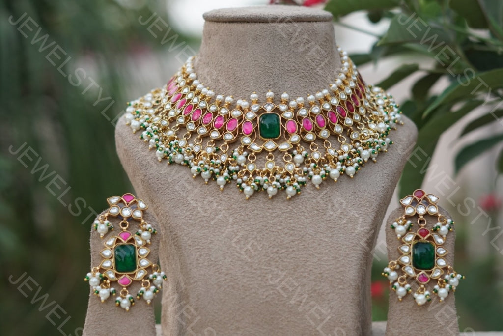 Kundan Choker set(4-1245)(PREORDER) - JEWELSTYLE