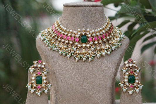 Kundan Choker set(4-1245)(PREORDER) - JEWELSTYLE