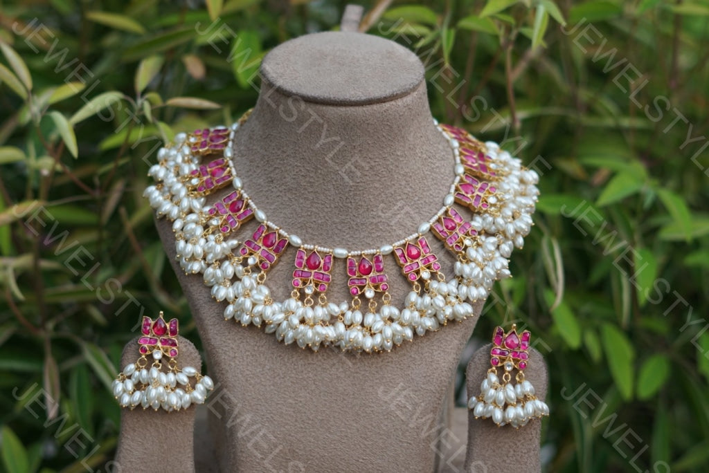 Kundan necklace set (4-2026)(PREORDER)