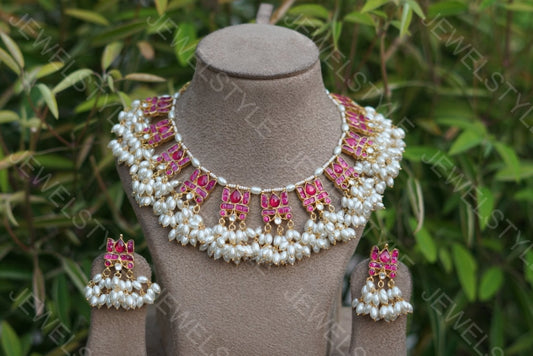 Kundan necklace set (4-2026)(PREORDER)