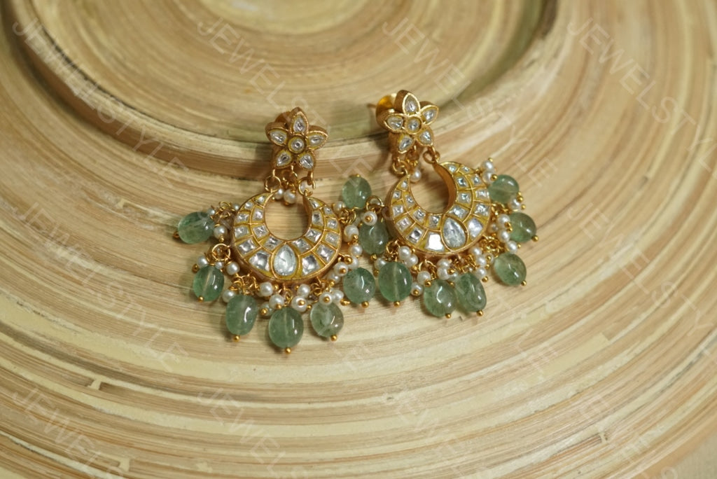 Small Kundan chandbali Earrings(1-1693)(PREORDER)