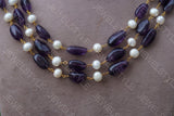 Amethyst beads Necklace (4-3108)(N)
