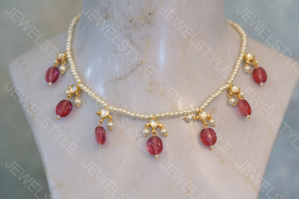 Kundan necklace (4-4206)(N) - JEWELSTYLE