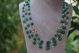Dark Green Beads Necklace(4-1446)(N)