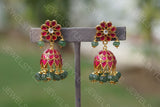 Pink Kundan jhumki (1-1876)(PREORDER)