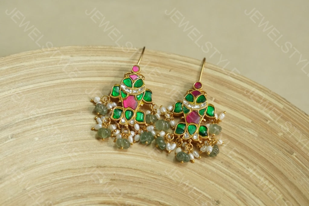 Navratan Kundan Fish Earrings (1-1483)(PREORDER)