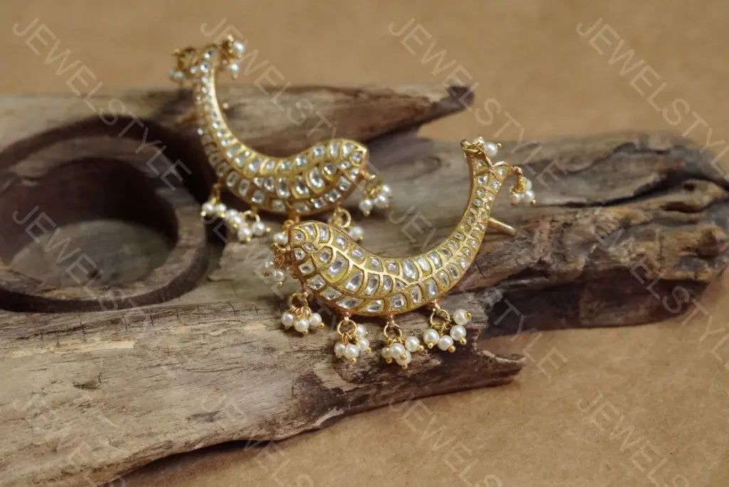 Fish Kundan earcuff(Preorder) 1-339 JEWELSTYLE