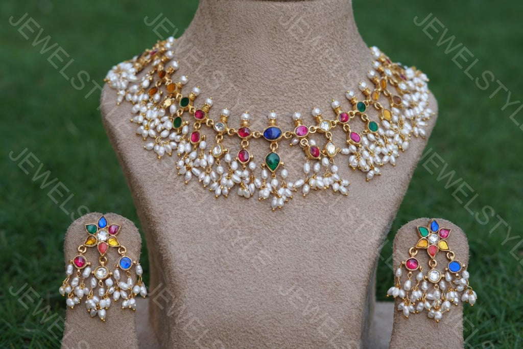 Navratan Kundan set (4-1424)(PREORDER) - JEWELSTYLE