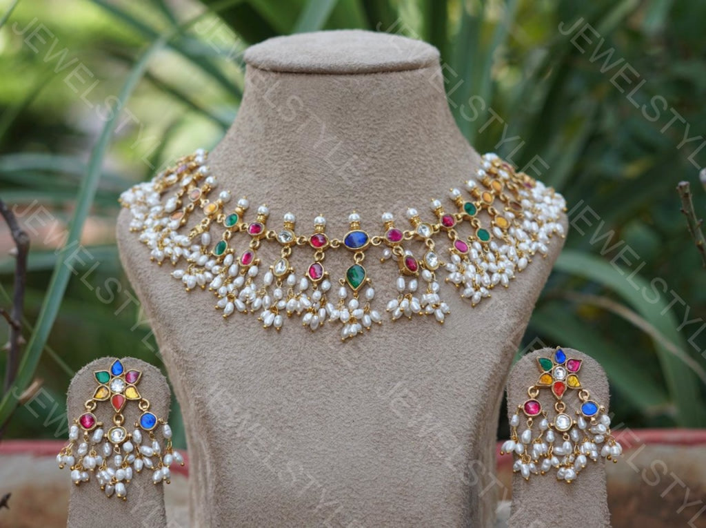 Navratan Kundan set (4-1424)(PREORDER) - JEWELSTYLE