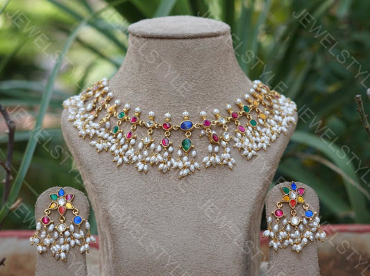 Navratan Kundan set (4-1424)(PREORDER) - JEWELSTYLE
